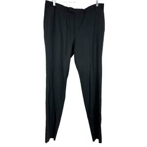 Ted Baker NWOT Men's Jay CT 100% Wool Black Flat Front Dress Pants Men's 40L